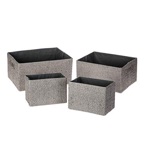 Home Zone Living VS19448E Nursery Basket, 4-Pack, Grey