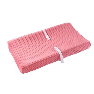 baby changing pad cover, super soft minky dot diaper changing table covers for baby girls and boys, ultra comfortable, safe for babies, fit 32"/34'' x 16" pad (strawberry red)