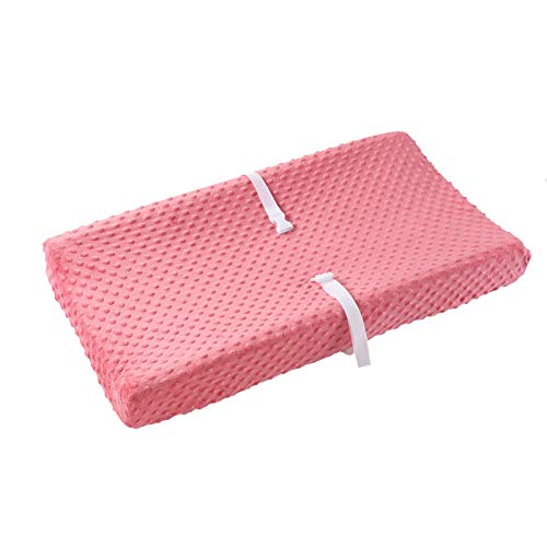 Baby Changing Pad Cover, Super Soft Minky Dot Diaper Changing Table Covers for Baby Girls and Boys, Ultra Comfortable, Safe for Babies, Fit 32"/34'' x 16" Pad (Strawberry Red)