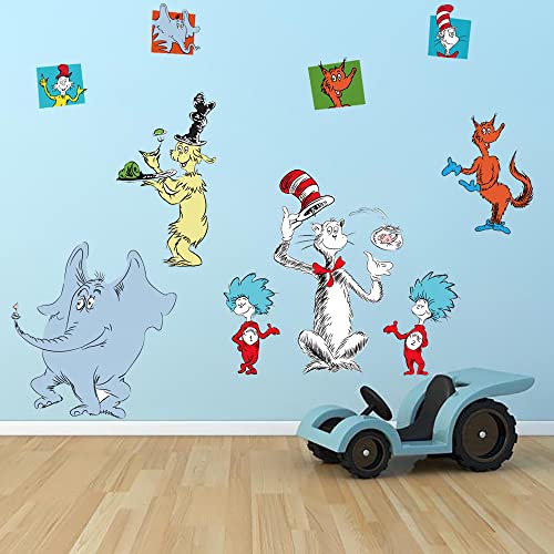 Runtoo Educational Wall Decals Kids Cat Reading Room