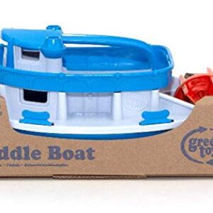 Green Toys Paddle Boat, Blue/Grey - Pretend Play, Motor Skills, Kids Bath Toy Floating Pouring Vehicle. No BPA, phthalates, PVC. Dishwasher Safe, Recycled Plastic, Made in USA.