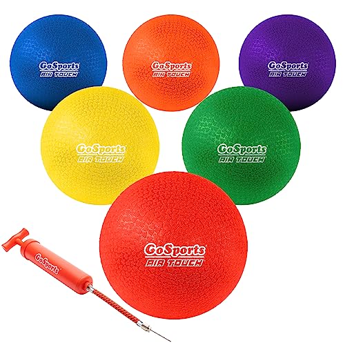 GoSports Playground Balls for Kids (Heavy Duty Set of 6) with Carry Bag and Ball Pump (Choose 8.5” or 10” Sizes)