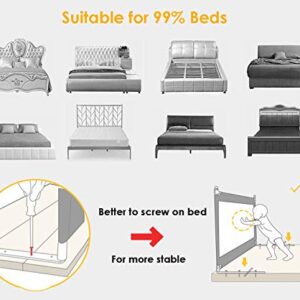 ANGELLOONG Extra Long Bed Rails for Toddlers, Folding Bed Safety Rail for Baby, Crib Guardrail for Kids with Dual Lock (70" - 1 Side only)