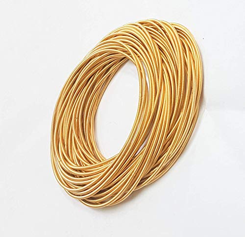 Gold Guitar String Coil Bracelets Stack Stainless Steel Set Layered Thin