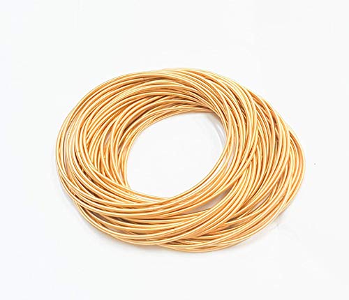 Gold Guitar String Coil Bracelets Stack Stainless Steel Set Layered Thin