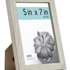 MCS Gallery Essential Picture Frames, Photo Gallery Wall Frame Set with 4 x 6 Inch, 5 x 7 Inch, and 8 x 10 Inch Frames, Gray Woodgrain, 10 Piece