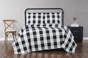 truly soft everyday buffalo plaid black twin xl quilt set