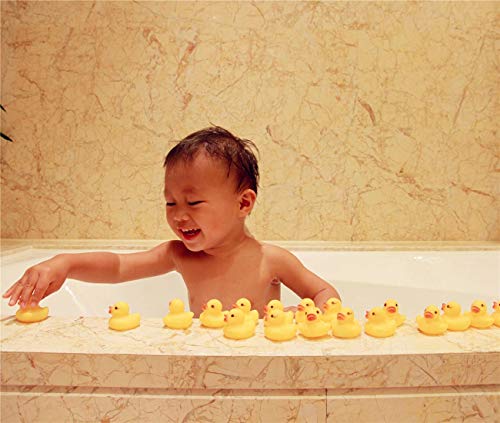 DZTIAN 51-Pieces Float & Squeak Mini Rubber Duck Baby Bath Ducky Sound ShowerToys for Kids Celebrate The Joy of The Children