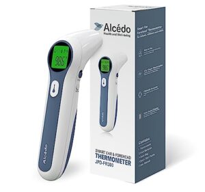 alcedo forehead and ear thermometer for adults, kids, and baby | digital infrared thermometer for fever | touchless, instant read, medical grade | pouch and batteries included