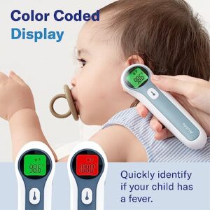 Alcedo Forehead and Ear Thermometer for Adults, Kids, and Baby | Digital Infrared Thermometer for Fever | Touchless, Instant Read, Medical Grade | Pouch and Batteries Included