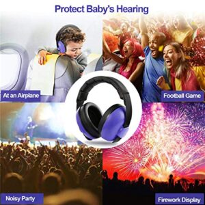 Baby Ear Protection Noise Cancelling Headphones, Comfortable and Adjustable Noise Reduction Earmuffs, Infants Hearing Safe Protect Headphone, for Concerts Fireworks, 0 - 5 Years Baby and Kids (purple)