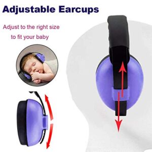 Baby Ear Protection Noise Cancelling Headphones, Comfortable and Adjustable Noise Reduction Earmuffs, Infants Hearing Safe Protect Headphone, for Concerts Fireworks, 0 - 5 Years Baby and Kids (purple)