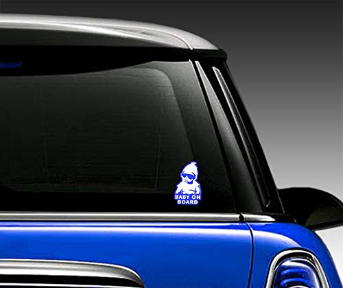 2 x Vinyl Self-Adhesive Stickers Hangover Baby on Board Decal Funny Blue Car Window Auto B 168