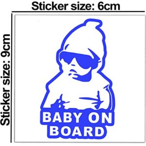 2 x Vinyl Self-Adhesive Stickers Hangover Baby on Board Decal Funny Blue Car Window Auto B 168