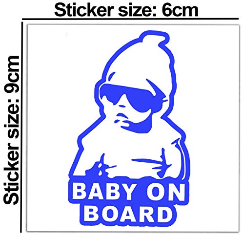 2 x Vinyl Self-Adhesive Stickers Hangover Baby on Board Decal Funny Blue Car Window Auto B 168