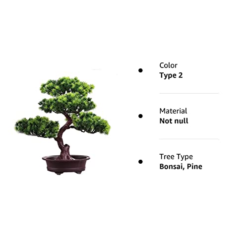 MAYiT Artificial Bonsai Welcoming Pine Tree, Simulation Potted Plant DIY Decorative Bonsai, Desk Display Fake Tree Pot Ornaments for Home, Office, Shop