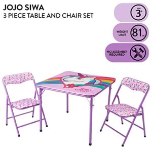 Jojo Nickelodeon Siwa 3Piece Table Set with 2 Folding Chairs & 1 Table, Ages 3+