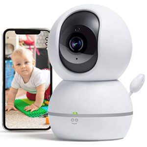 geeni smart home pet and baby monitor with camera, 1080p wireless wifi camera with motion and sound alert (white)
