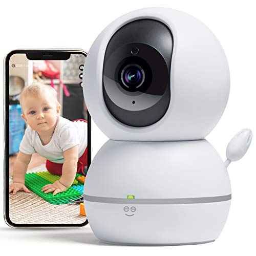 Geeni Smart Home Pet and Baby Monitor with Camera, 1080p Wireless WiFi Camera with Motion and Sound Alert (White)