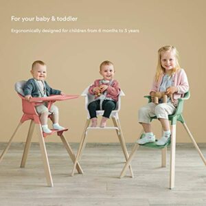 Stokke Clikk High Chair, Cloud Grey - All-in-One High Chair with Tray + Harness - Light, Durable & Travel Friendly - Ergonomic with Adjustable Features - Best for 6-36 Months or Up to 33 lbs