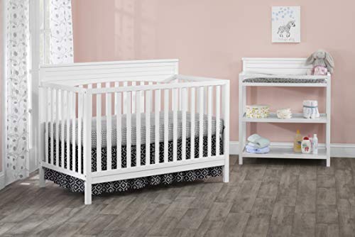 Oxford Baby Harper 4-in-1 Convertible Crib, Snow White, GreenGuard Gold Certified