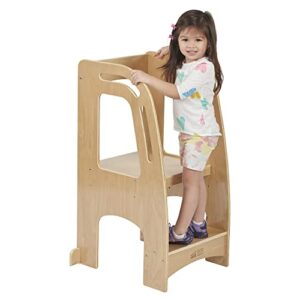 ECR4Kids Chef's Helper Kitchen Tower, Step Stool, Natural