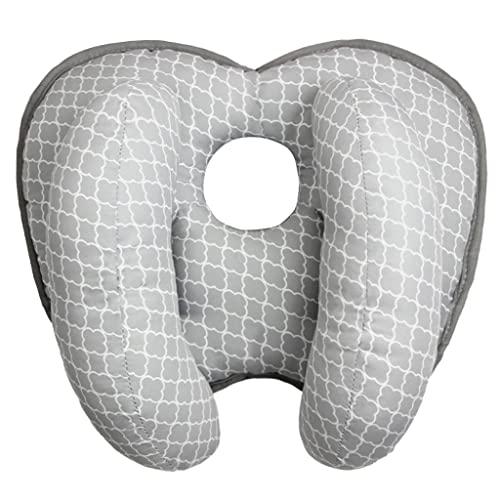 vocheer 2 in 1 Baby Travel Pillow, Baby Head Support Pillow Stroller Pillow with Banana Neck Pillow for Newborn, Grey…