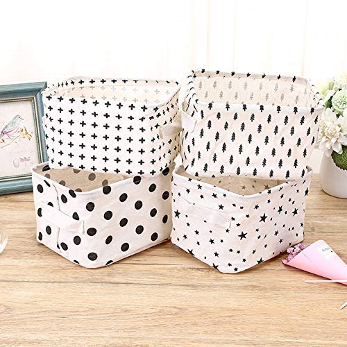 HomeDo Foldable Storage Cube Basket Bins Organizer for Kids Room, Bathroom, Nursery Shelf Basket, Desks, Baby Gift Baskets for Toys, Books, Socks, Makeup, Clothes (Black-4Pack, 8.5"x5.2"x6.5")