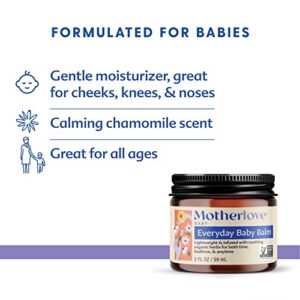 Motherlove Everyday Baby Balm (2oz) Plant-Based, All-Natural Baby Essential for Newborns, Infants, & Toddlers—Moisturizing Herbal Salve w/Calming Chamomile—Non-GMO, Organic Herbs, Cruelty-Free