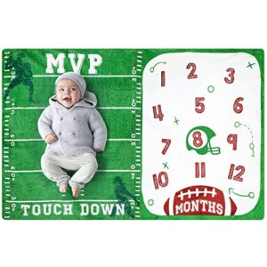 baby monthly milestone blanket football sports blankets for toddler photography background prop soft plush fleece