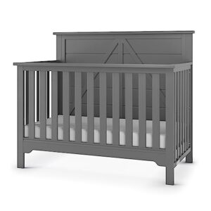 forever eclectic woodland 4-in-1 convertible baby crib, brushed pebble