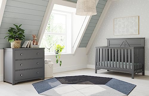 Forever Eclectic Woodland 4-in-1 Convertible Baby Crib, Brushed Pebble