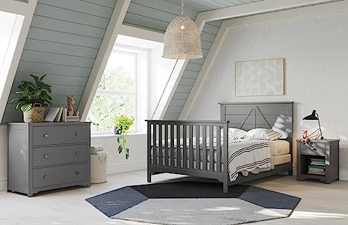 Forever Eclectic Woodland 4-in-1 Convertible Baby Crib, Brushed Pebble