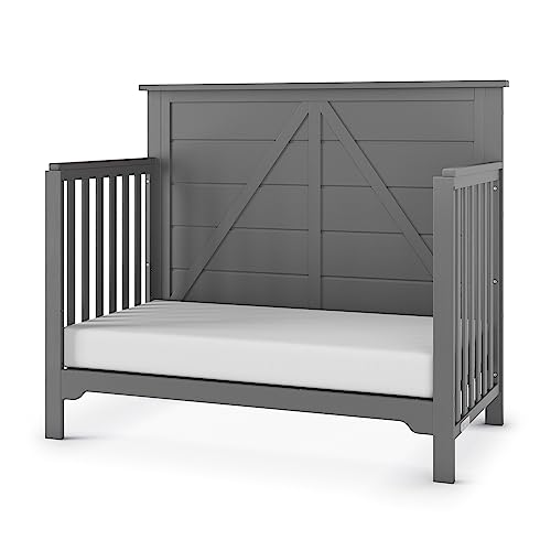 Forever Eclectic Woodland 4-in-1 Convertible Baby Crib, Brushed Pebble