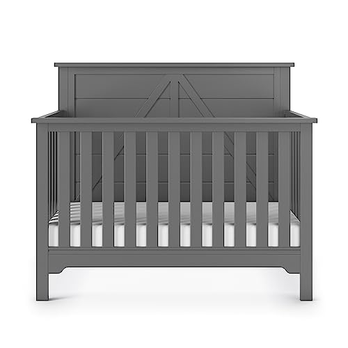 Forever Eclectic Woodland 4-in-1 Convertible Baby Crib, Brushed Pebble