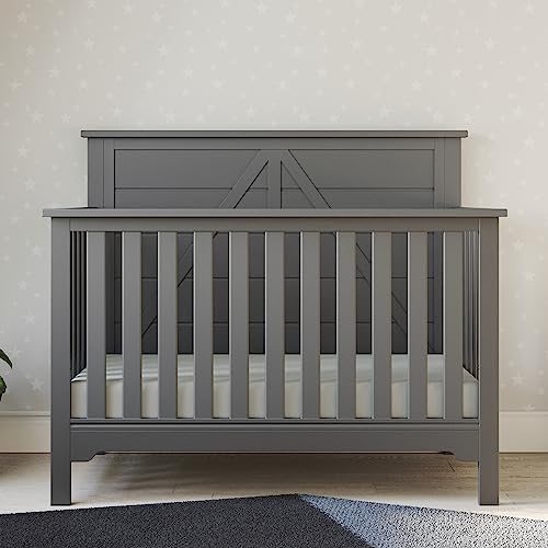 Forever Eclectic Woodland 4-in-1 Convertible Baby Crib, Brushed Pebble