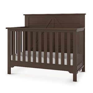 forever eclectic woodland 4-in-1 convertible baby crib, brushed truffle