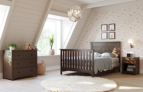 Forever Eclectic Woodland 4-in-1 Convertible Baby Crib, Brushed Truffle