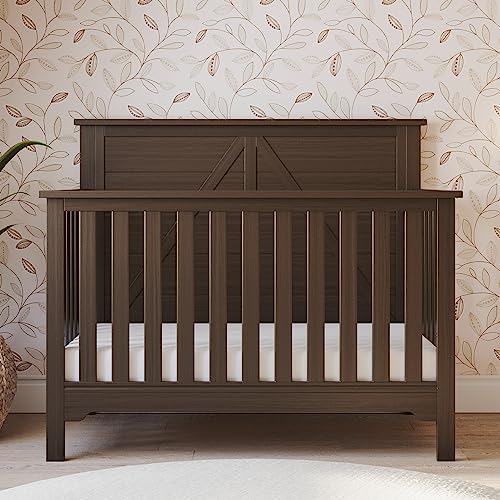 Forever Eclectic Woodland 4-in-1 Convertible Baby Crib, Brushed Truffle