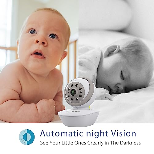 Moonybaby Low EMF Baby Monitor with Remote Pan Tilt Cameras, Split 60, 5" HD 720p Split Screen, Auto Noise Reduce, No WiFi, Long Range, 20 Day Battery Life, 2-Way Talk, Lullabies, VOX/Voice Activation