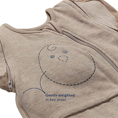 Nested Bean Zen One™ - Gently Weighted Swaddle for Babies 3-6M (13-18.5 Lbs) | Adapts for arms in/Out | Prevents startles | Aid Self-Soothing | 2-Way Zipper | Machine Washable | TOG 1.0