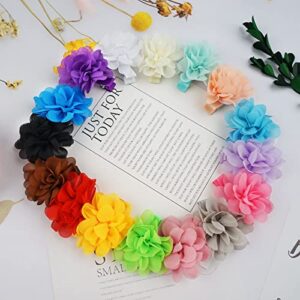 DeD 40PCS 2" Chiffon Flower Hair Bows Clips Flower Tiny Hair Clips Fine Hair for Girls Infants Toddlers Set of 20 Pairs