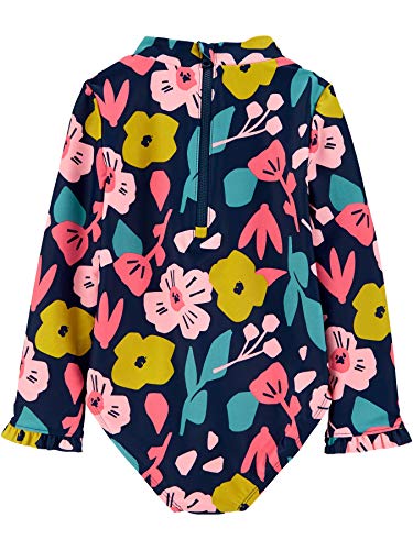 Simple Joys by Carter's Toddler Girls' One Piece Rashguard, Navy Floral, 2T