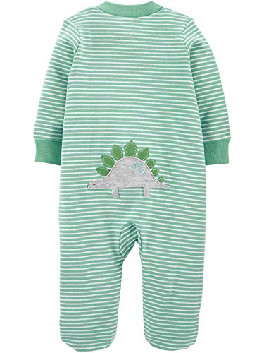 Simple Joys by Carter's Baby Boys' 2-Way Zip Cotton Footed Sleep and Play, Pack of 2, Dinosaur Print, 6-9 Months