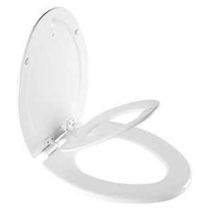mayfair 1888slow 000 nextstep2 toilet seat with built-in potty training seat, slow-close, removable that will never loosen, elongated, white