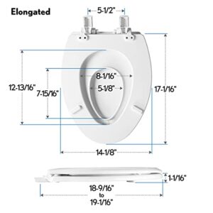 MAYFAIR 1888SLOW 000 NextStep2 Toilet Seat with Built-In Potty Training Seat, Slow-Close, Removable that will Never Loosen, ELONGATED, White