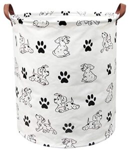 boohit storage baskets,canvas fabric laundry hamper-collapsible storage bin with handles,toy organizer bin for kid's room,office,nursery hamper, home decor (puppies)