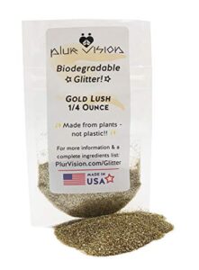 extra fine biodegradable glitter for body decoration, cosmetics, crafts, diy projects. made from plant cellulose, earth friendly (1/4 ounce, bronze)