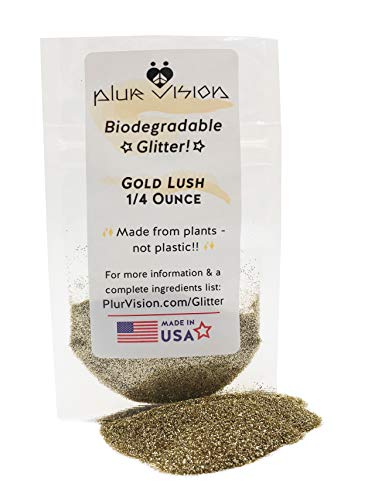 Extra Fine Biodegradable Glitter for Body Decoration, Cosmetics, Crafts, DIY Projects. Made from Plant Cellulose, Earth Friendly (1/4 Ounce, Bronze)