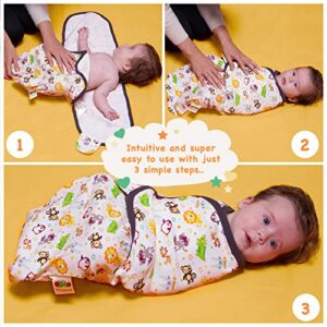 Baby Swaddle Blanket Wrap for Newborn Boy & Girl - Baby Swaddles 0-3 Months - Velcro Swaddle - Baby Swaddlers - Adjustable Infant Swaddling Blankets - Baby Swaddle Sleep Sacks - Infant Swaddle Warp